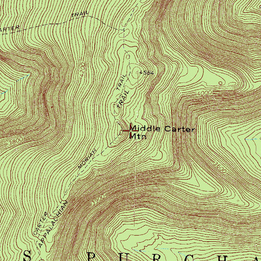 Topographic Map of Middle Carter Mountain, NH