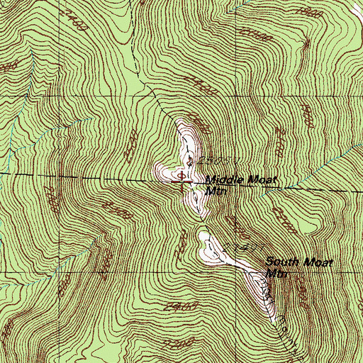 Topographic Map of Middle Moat Mountain, NH