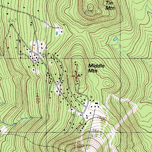 Topographic Map of Middle Mountain, NH