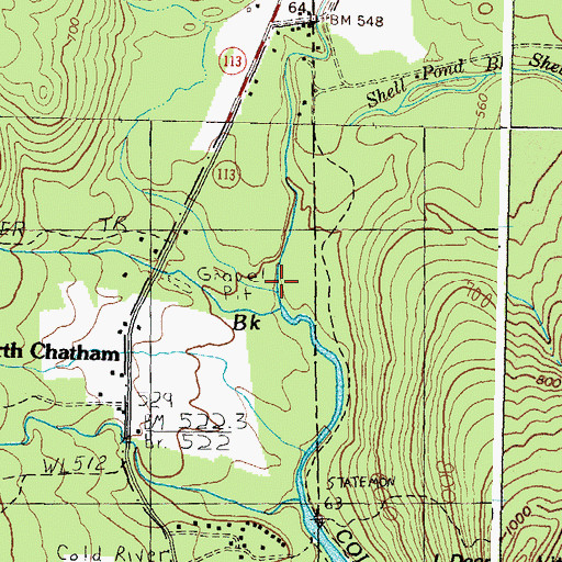 Topographic Map of Mill Brook, NH