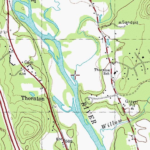 Topographic Map of Mill Brook, NH