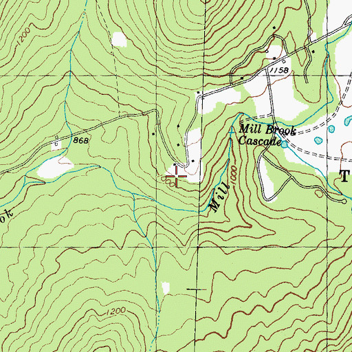 Topographic Map of Mill Brook Cascade, NH
