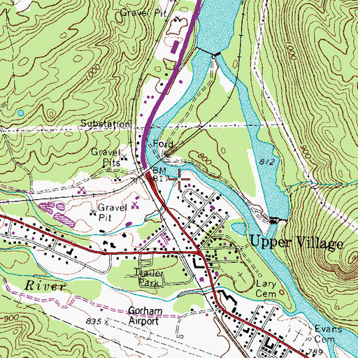Topographic Map of Moose Brook, NH