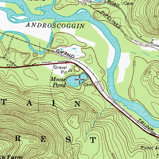 Topographic Map of Moose Pond, NH