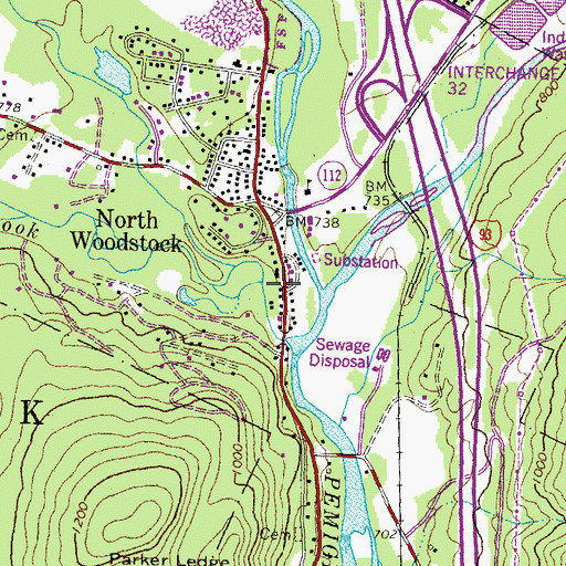 Topographic Map of Moosilauke Brook, NH