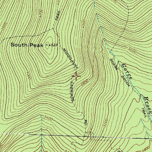 Topographic Map of Moosilauke Carriage Road, NH