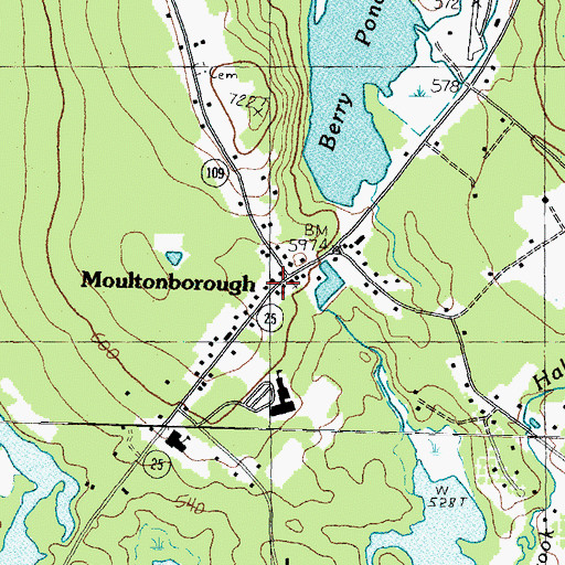 Topographic Map of Moultonborough, NH