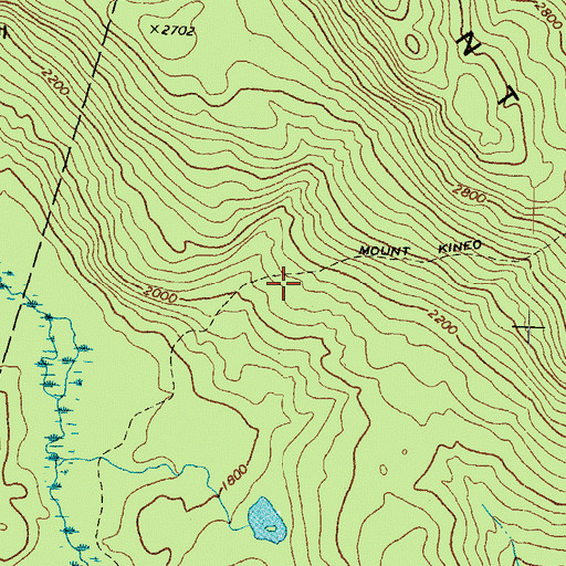 Topographic Map of Mount Kineo Trail, NH