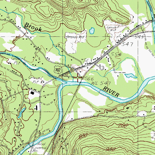 Topographic Map of Mountain Brook, NH