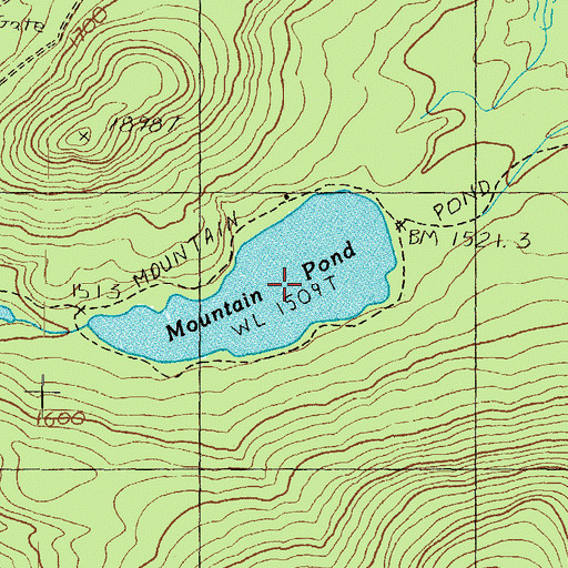 Topographic Map of Mountain Pond, NH