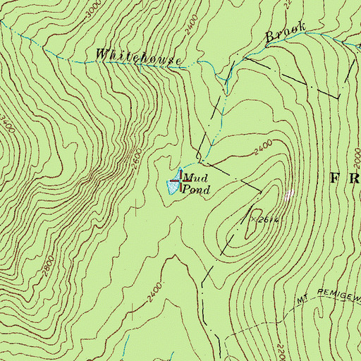 Topographic Map of Mud Pond, NH