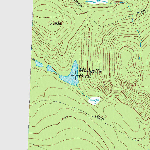 Topographic Map of Mudgetts Pond, NH