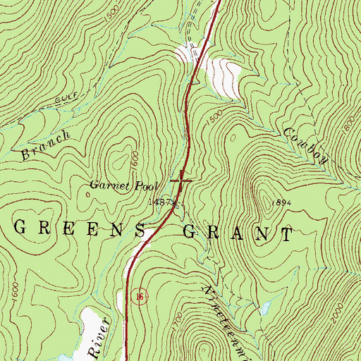 Topographic Map of Nineteen Brook, NH