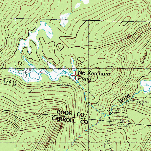 Topographic Map of No Ketchum Pond, NH