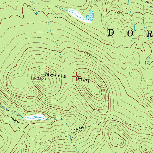 Topographic Map of Norris Hill, NH