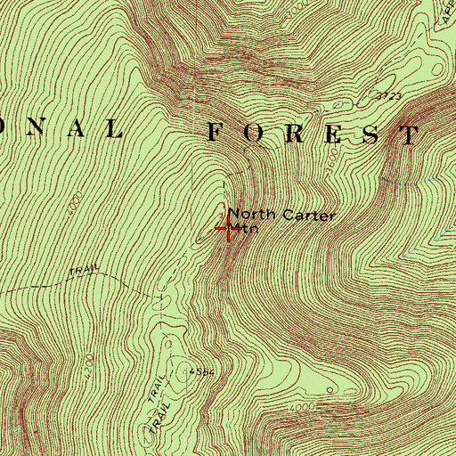 Topographic Map of North Carter Mountain, NH