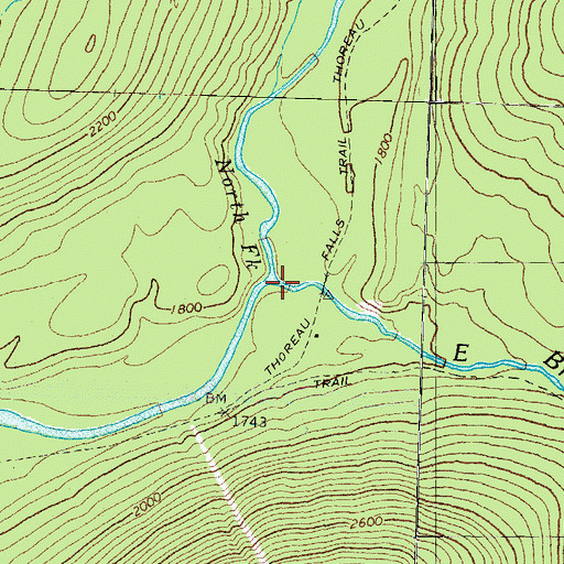 Topographic Map of North Fork East Branch Pemigewasset River, NH