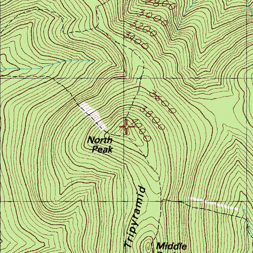 Topographic Map of North Peak, NH