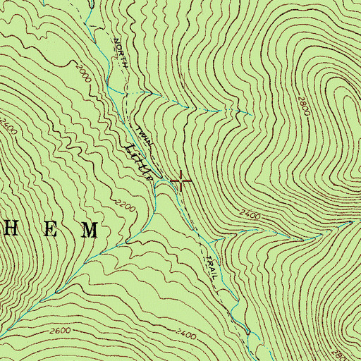 Topographic Map of North Twin Trail, NH