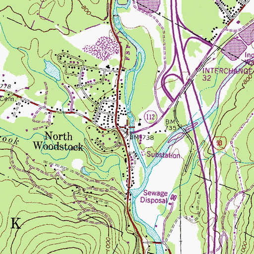 Topographic Map of North Woodstock, NH