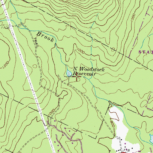 Topographic Map of North Woodstock Reservoir, NH