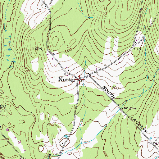 Topographic Map of Nutter, NH