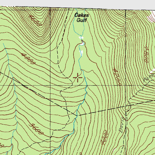 Topographic Map of Oakes Gulf Trail, NH