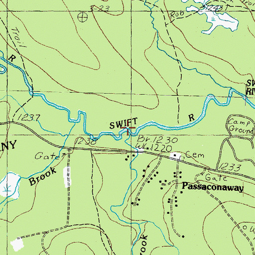 Topographic Map of Oliveran Brook, NH