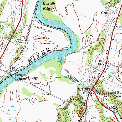 Topographic Map of Oliverian Brook, NH