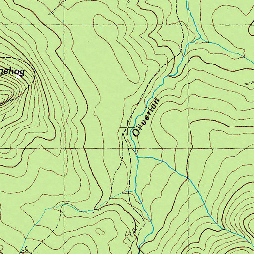 Topographic Map of Oliverian Brook Trail, NH