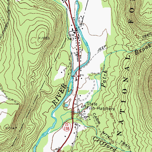 Topographic Map of Ore Hill Brook, NH