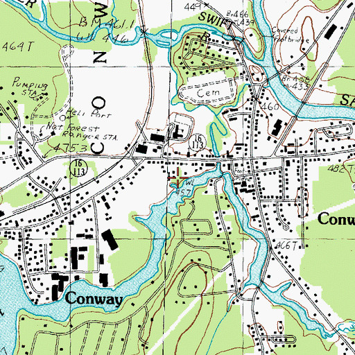Topographic Map of Page Randall Brook, NH