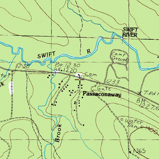 Topographic Map of Passaconaway, NH