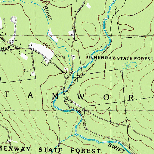 Topographic Map of Paugus Brook, NH