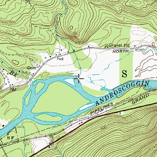 Topographic Map of Peabody Brook, NH