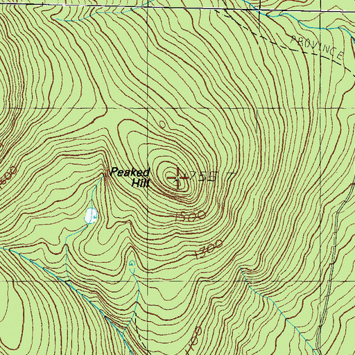 Topographic Map of Peaked Hill, NH
