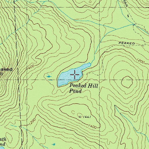 Topographic Map of Peaked Hill Pond, NH