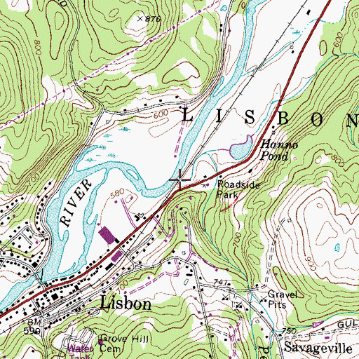 Topographic Map of Pearl Lake Brook, NH