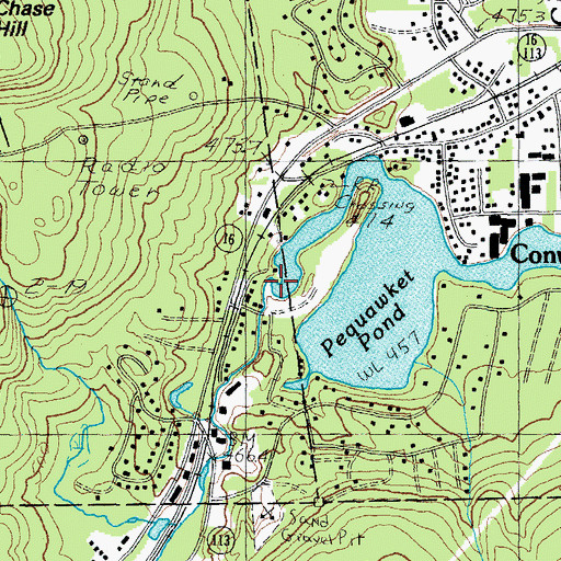 Topographic Map of Pequawket Brook, NH