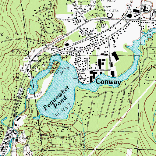 Topographic Map of Pequawket Pond, NH