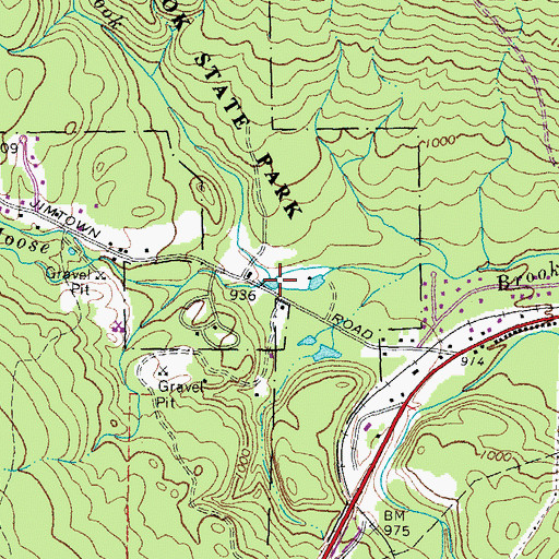 Topographic Map of Perkins Brook, NH