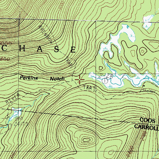 Topographic Map of Perkins Notch, NH