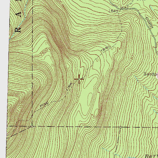 Topographic Map of Pine Link Trail, NH