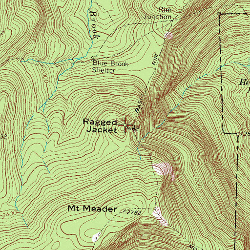 Topographic Map of Ragged Jacket, NH