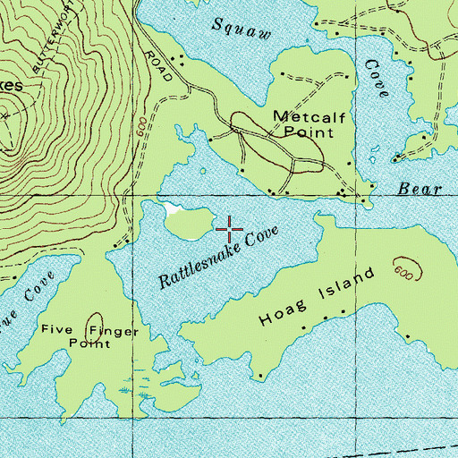 Topographic Map of Rattlesnake Cove, NH
