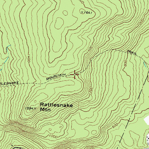 Topographic Map of Rattlesnake Mountain Trail, NH