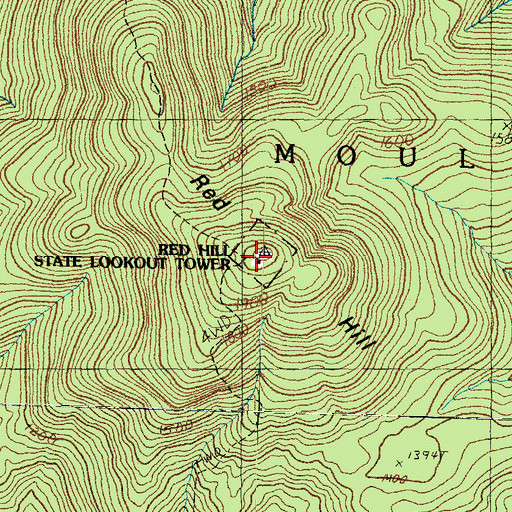 Topographic Map of Red Hill, NH