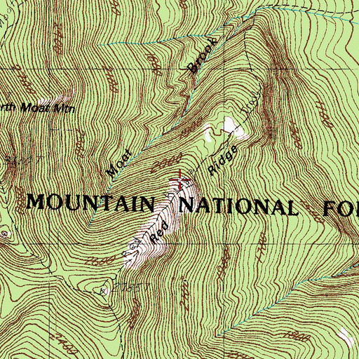 Topographic Map of Red Ridge, NH