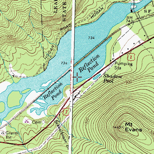 Topographic Map of Reflection Pond, NH