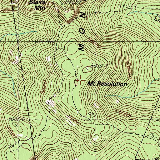 Topographic Map of Mount Resolution, NH